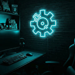 Bolt Face premium LED neon sign - Ice Blue