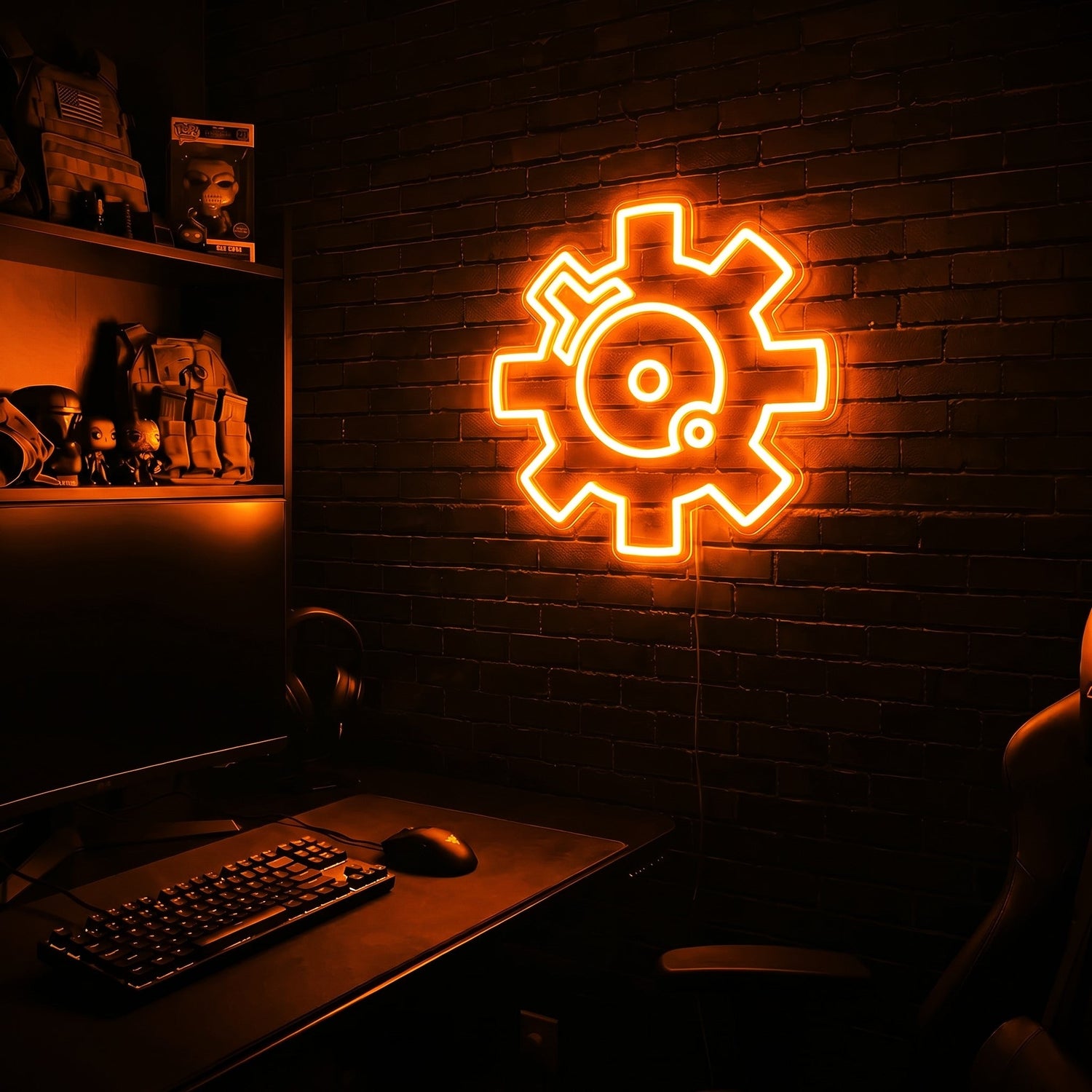 Bolt Face premium LED neon sign - Orange
