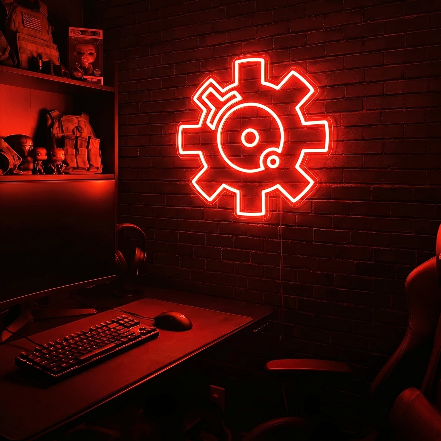 Bolt Face premium LED neon sign - Red