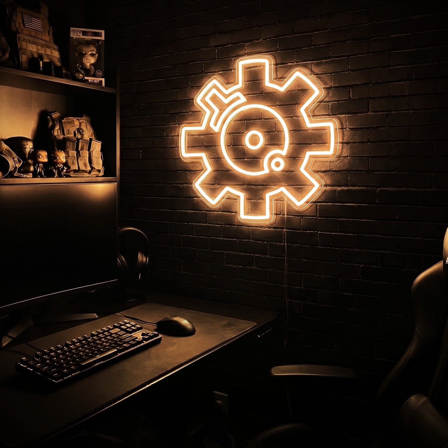 Bolt Face premium LED neon sign - Warm White