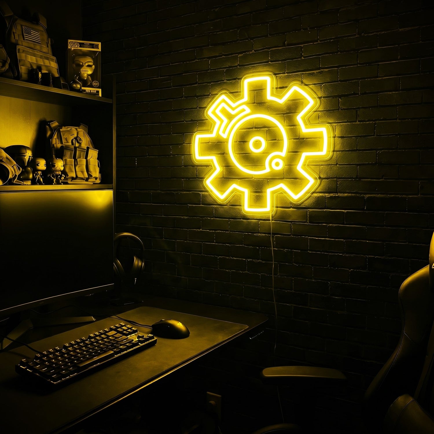 Bolt Face premium LED neon sign - Yellow