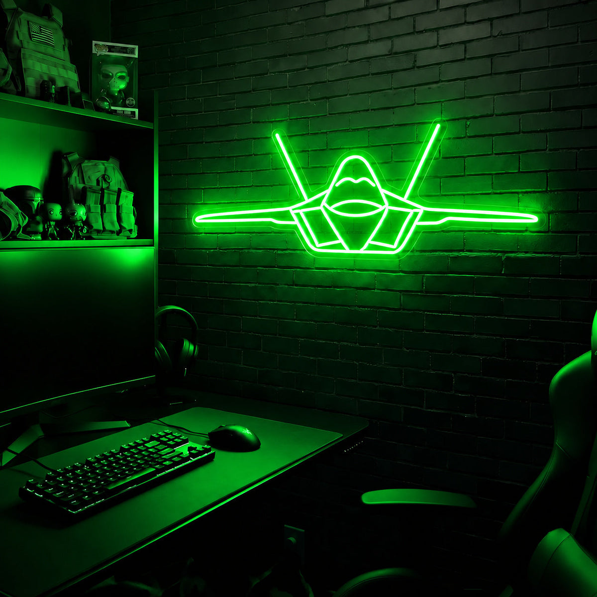 F22 Raptor premium LED neon sign - Green