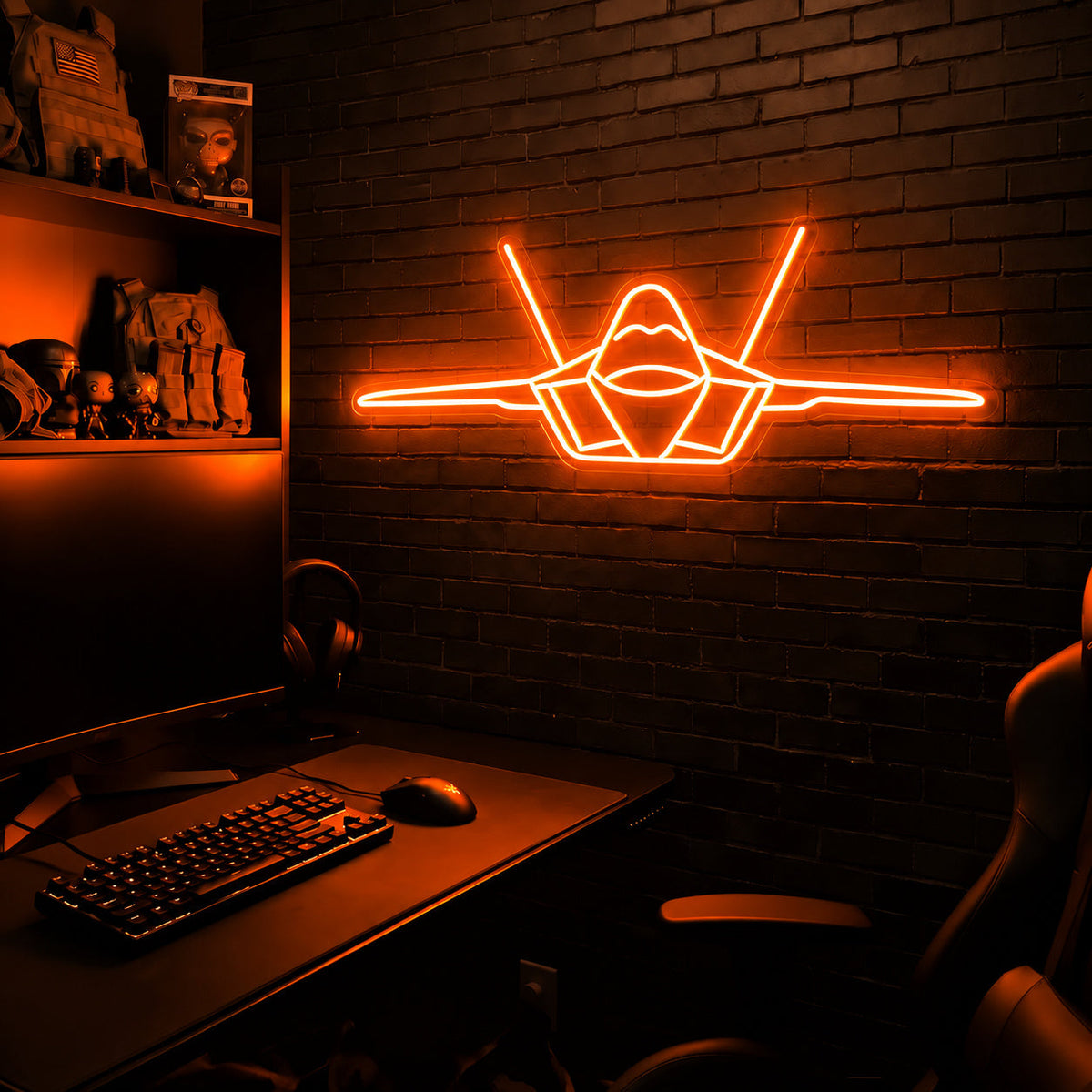 F22 Raptor premium LED neon sign - Orange