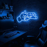 Finger Gun premium LED neon sign - Blue