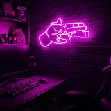 Finger Gun premium LED neon sign - Pink