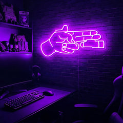 Finger Gun premium LED neon sign - Purple