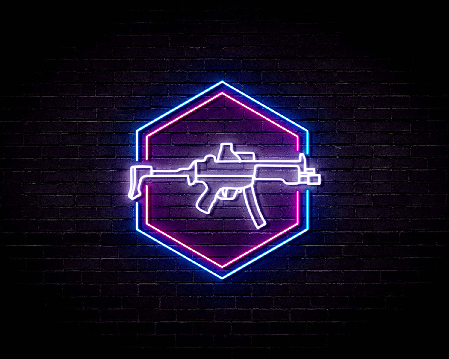Gun Design v6 - Neon Sign (One Color LED)