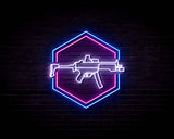 Gun Design v6 - Neon Sign (One Color LED)