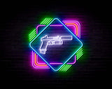 Gun Design v9 - Neon Sign (One Color LED)