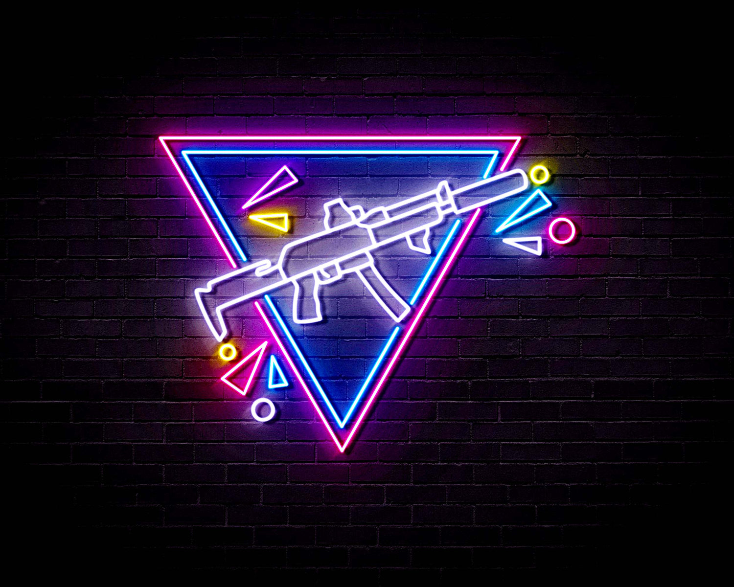 Gun Design v10 - Neon Sign (One Color LED)
