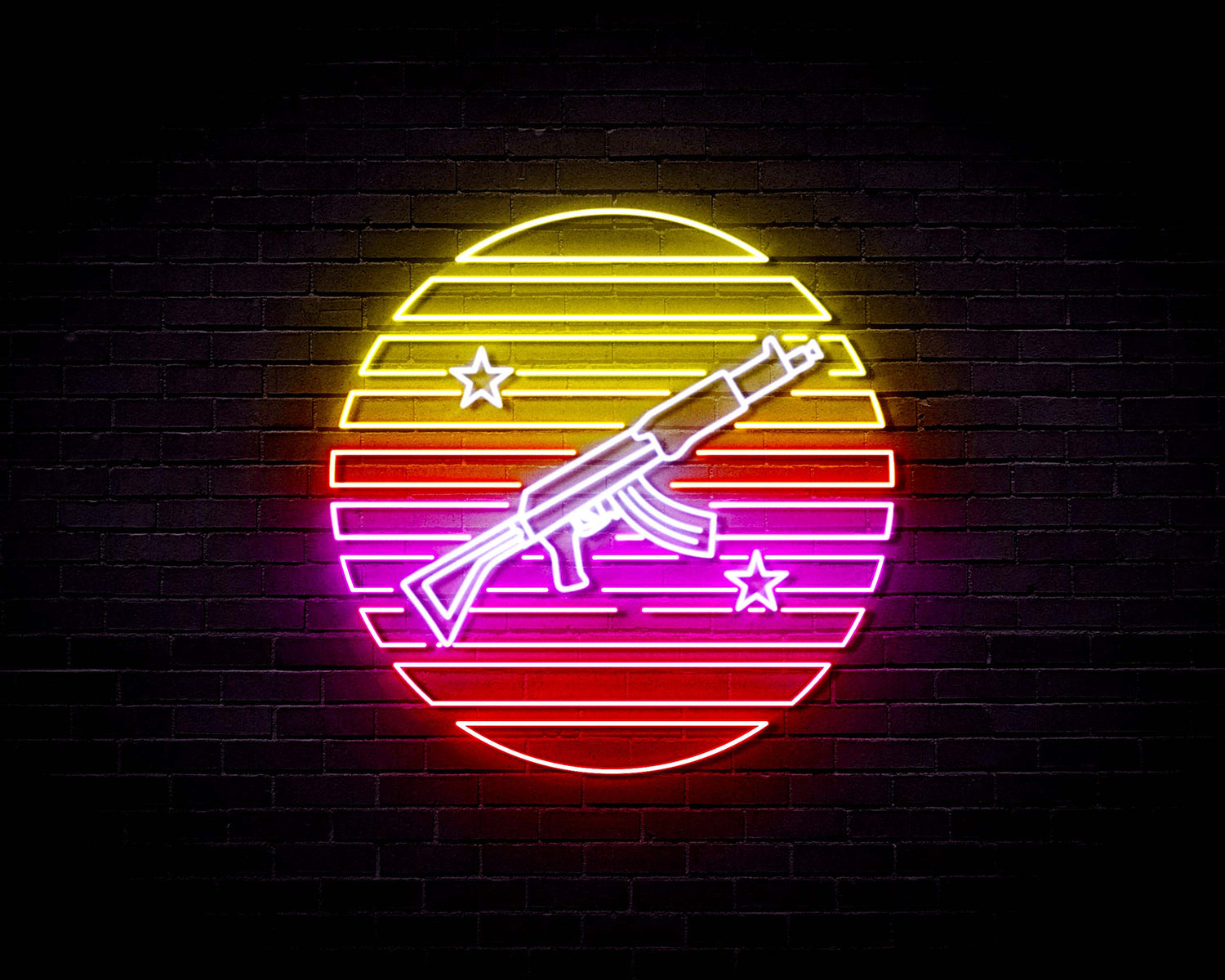 Gun Design v11 - Neon Sign (One Color LED)