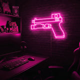 Handgun v2 premium LED neon sign - Pink