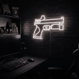 Handgun v3 premium LED neon sign - Cool White