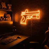 Handgun v3 premium LED neon sign - Orange