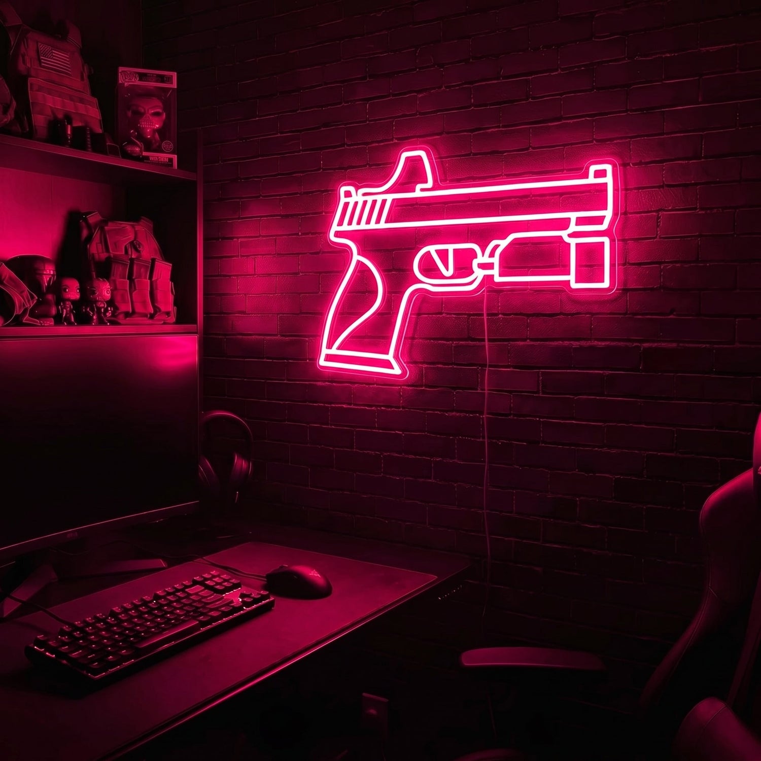 Handgun v3 premium LED neon sign - Pink