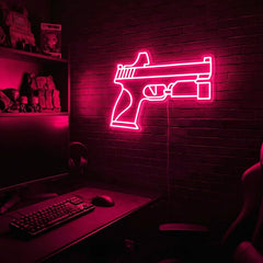 Handgun v3 premium LED neon sign - Pink
