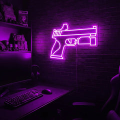 Handgun v3 premium LED neon sign - Purple