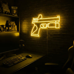 Handgun v3 premium LED neon sign - Yellow