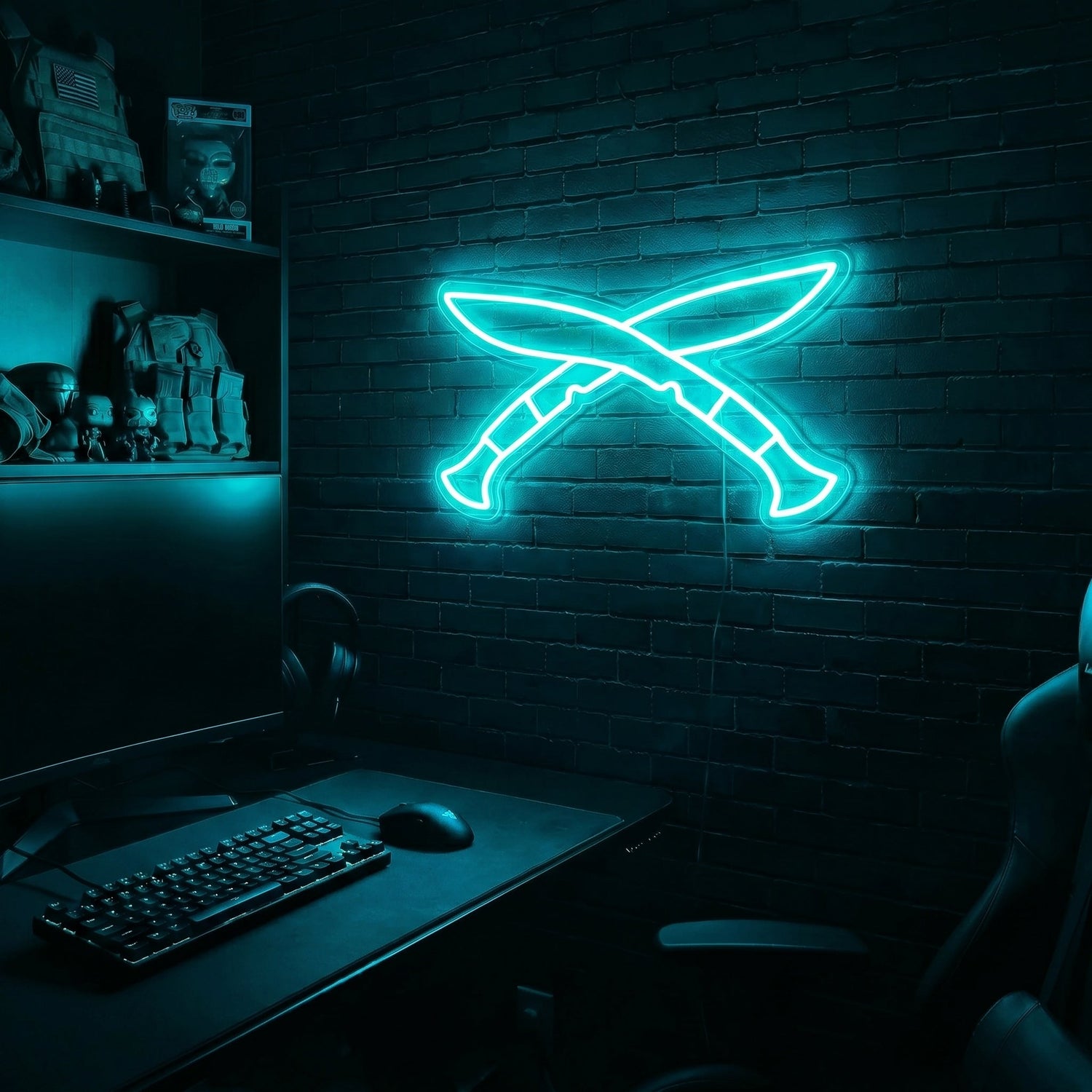 Kukri premium LED neon sign - Ice Blue