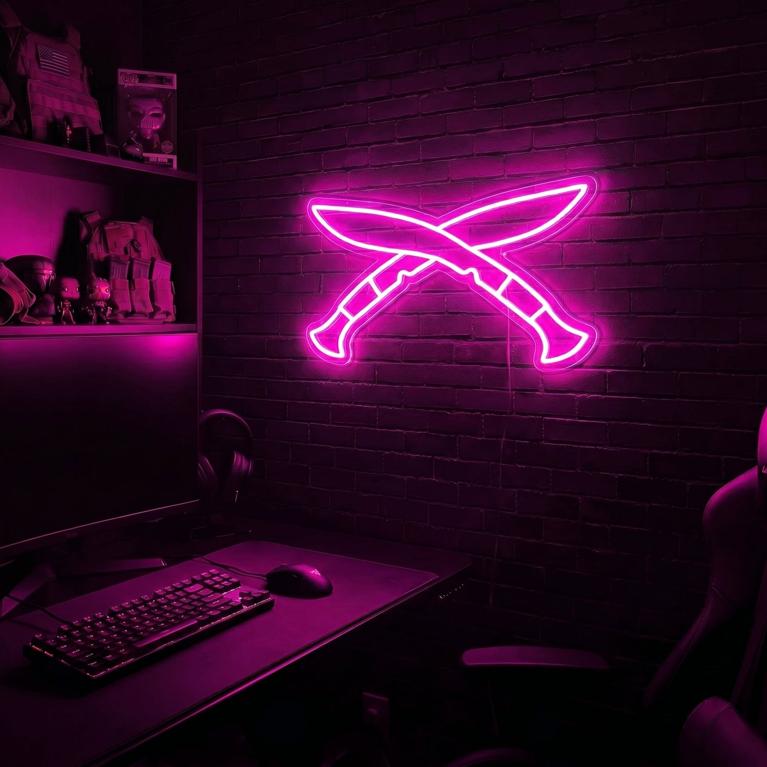 Kukri premium LED neon sign - Pink