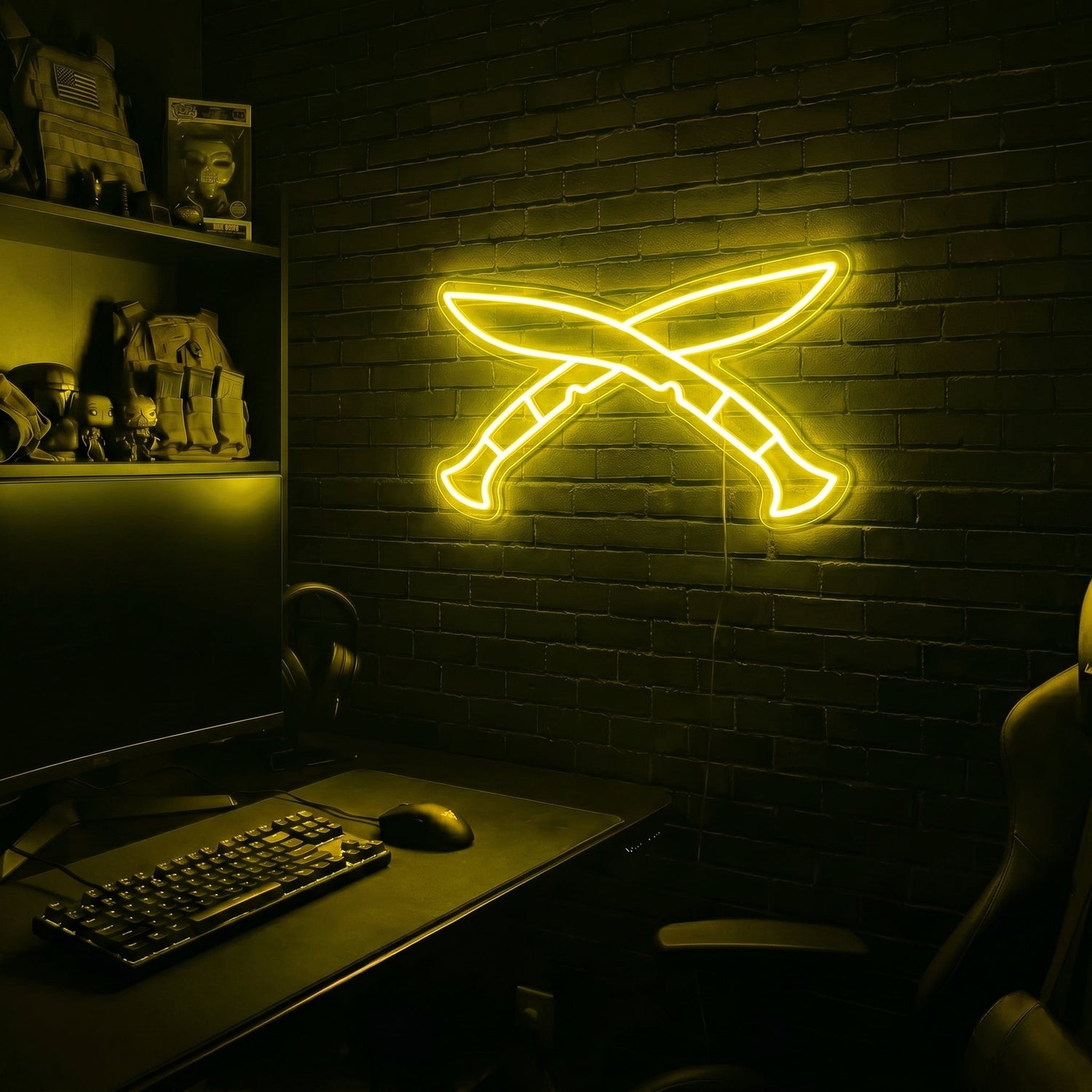 Kukri premium LED neon sign - Yellow