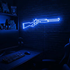 Lever Gun v1 premium LED neon sign - Blue