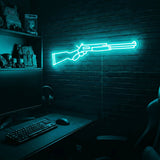 Lever Gun v1 premium LED neon sign - Ice Blue