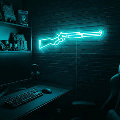 Lever Gun v1 premium LED neon sign - Ice Blue