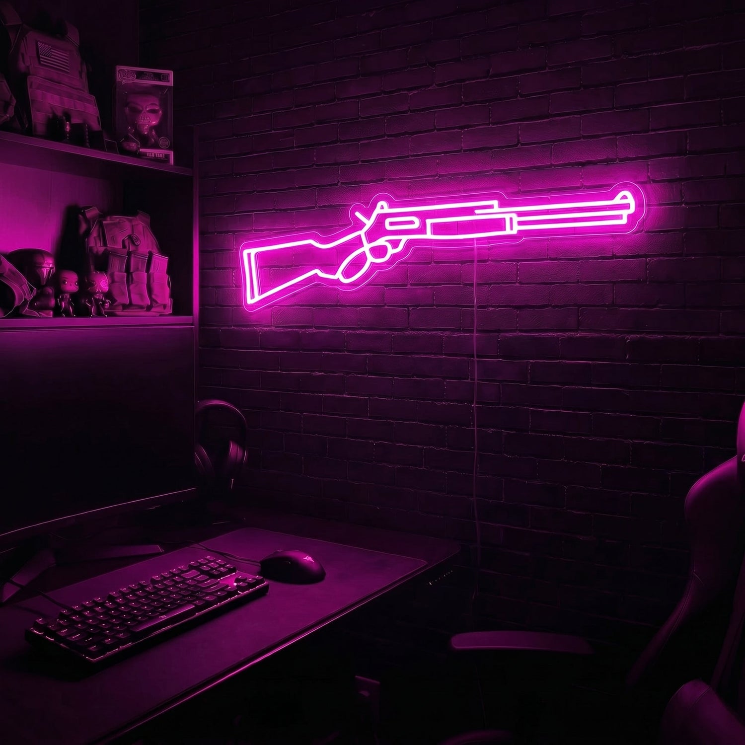 Lever Gun v1 premium LED neon sign - Pink