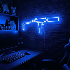 Mini Uzi premium LED neon sign - Blue