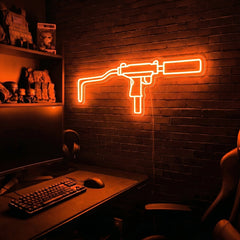 Mini Uzi premium LED neon sign - Orange