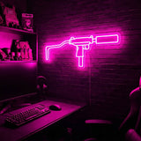 Mini Uzi premium LED neon sign - Pink