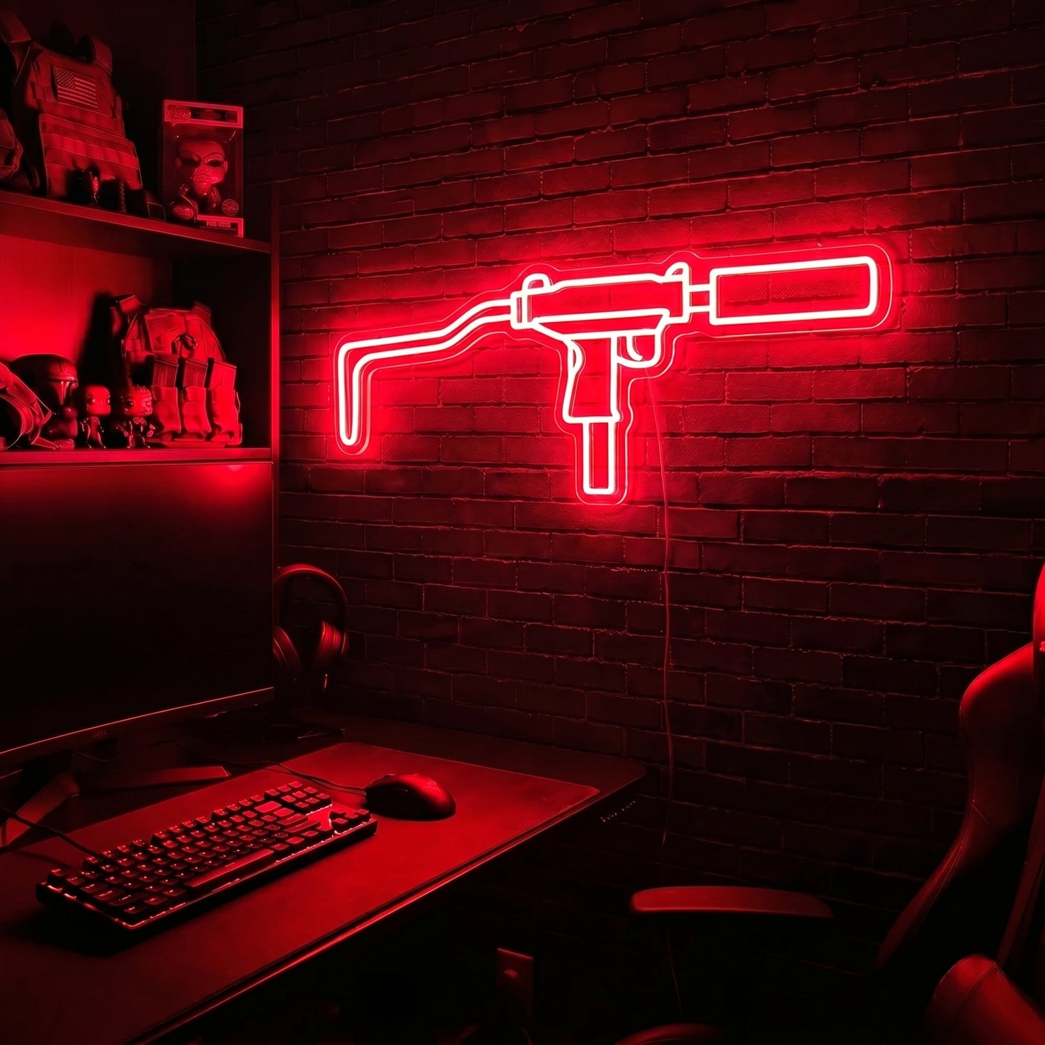 Mini Uzi premium LED neon sign - Red