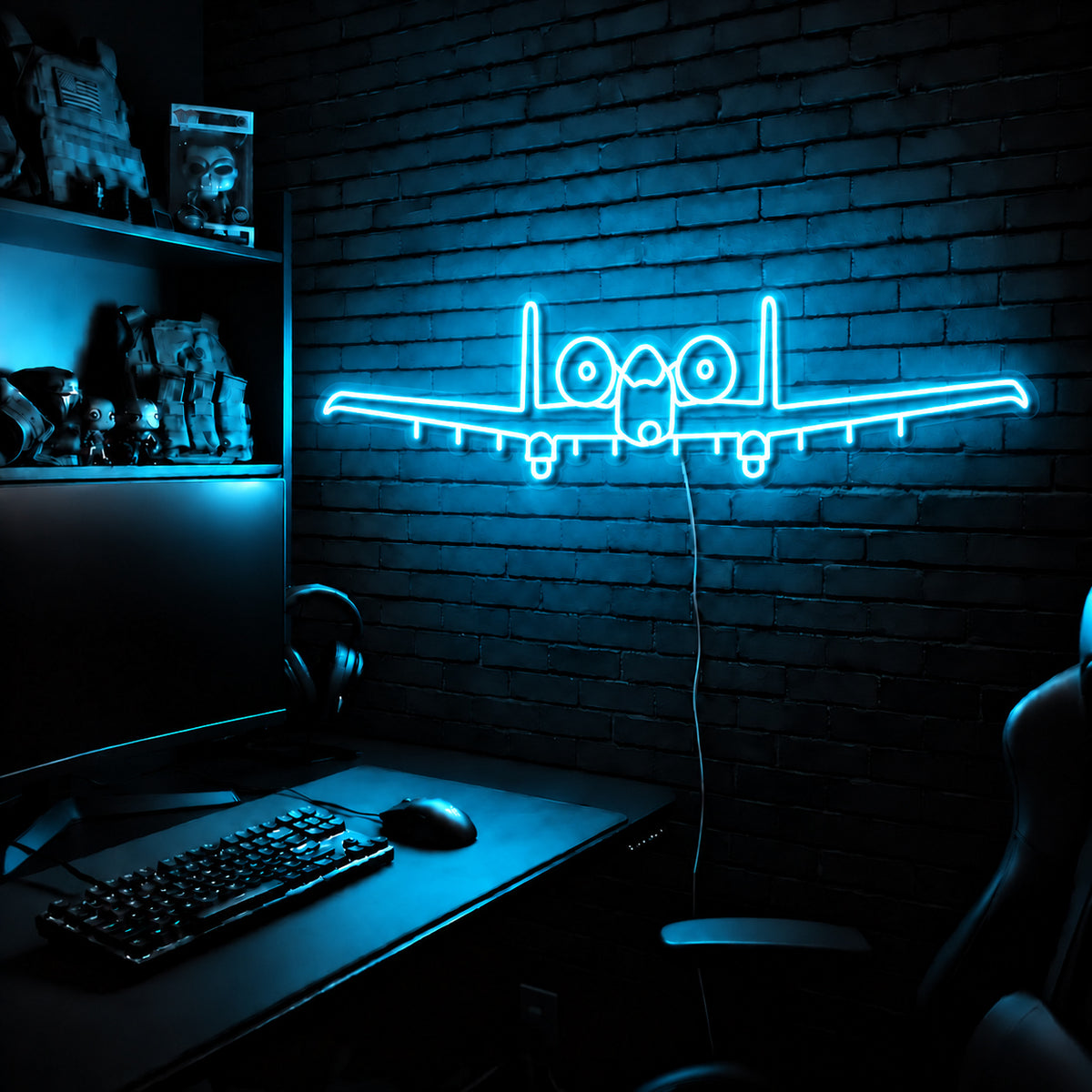A10 Warthog Premium LED neon sign - Ice Blue
