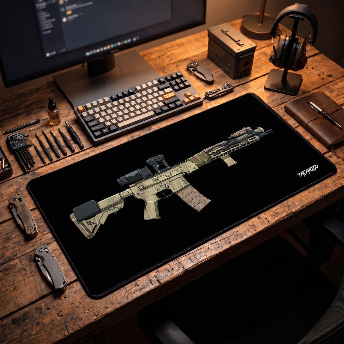 Rattle Can AR-15 - Desk Mat — TacArtCo lifestyle mockup