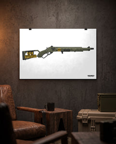 Tactical Lever Action Rifle - Matte Poster (White Background) lifestyle cover