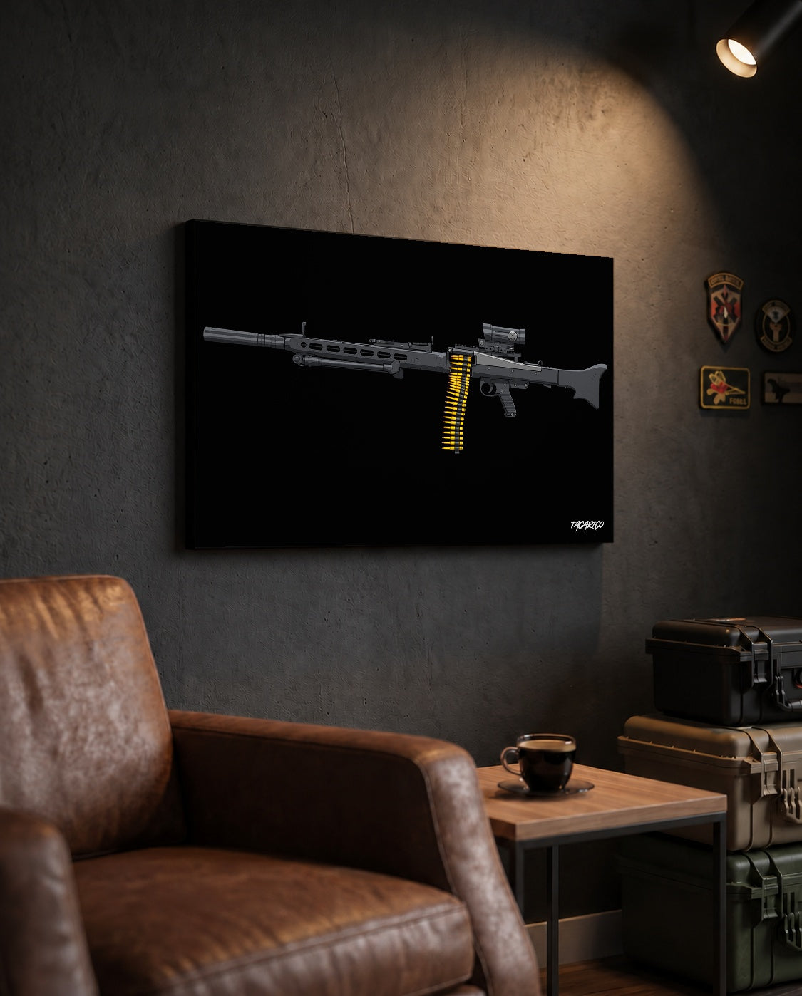 Suppressed MG42 - Canvas Print (Black Background) lifestyle cover