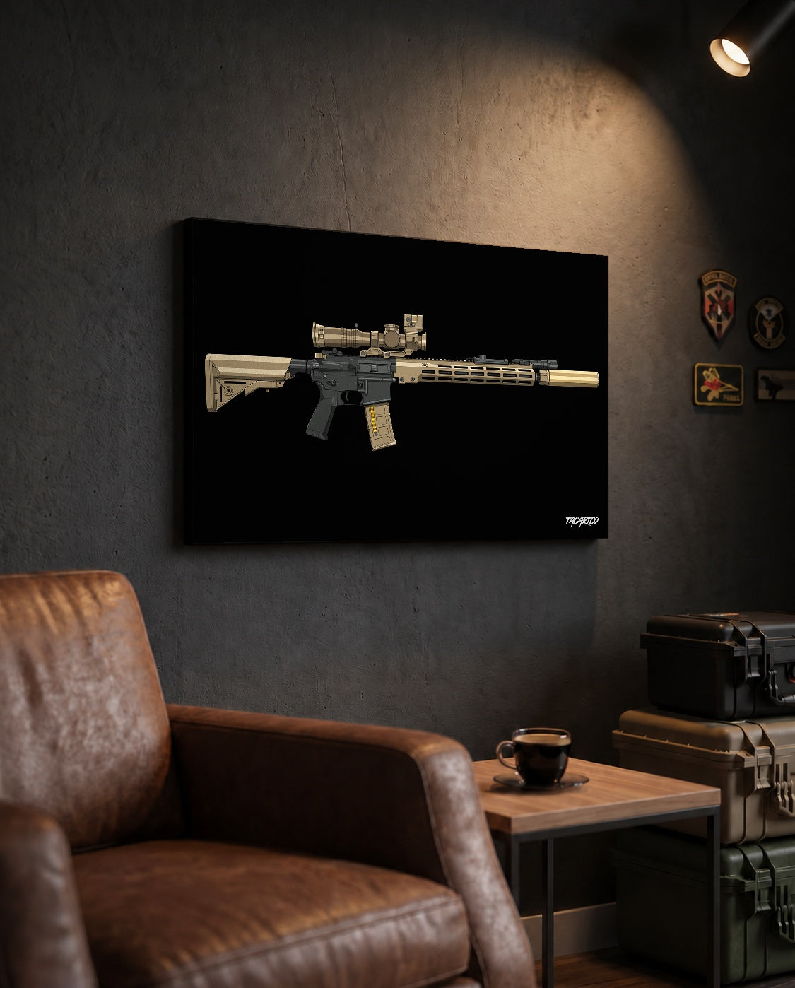 URGI Rifle - Canvas Print (Black Background) lifestyle cover