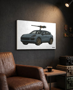 Porsche Cayenne Technical - Canvas Print in the TacArtCo lifestyle setting