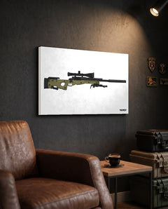 M24A3 Sniper Rifle - Canvas Print (White Background) — TacArtCo lifestyle mockup