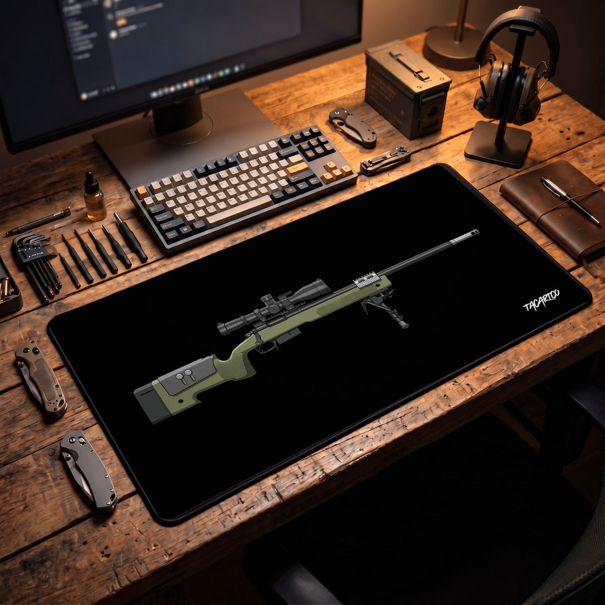 M40A5 Sniper Rifle - Desk Mat — TacArtCo lifestyle mockup
