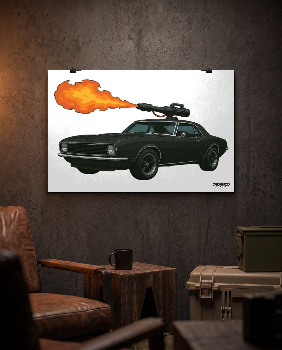 1967 Camaro Technical - Matte Poster in the TacArtCo collector lounge scene