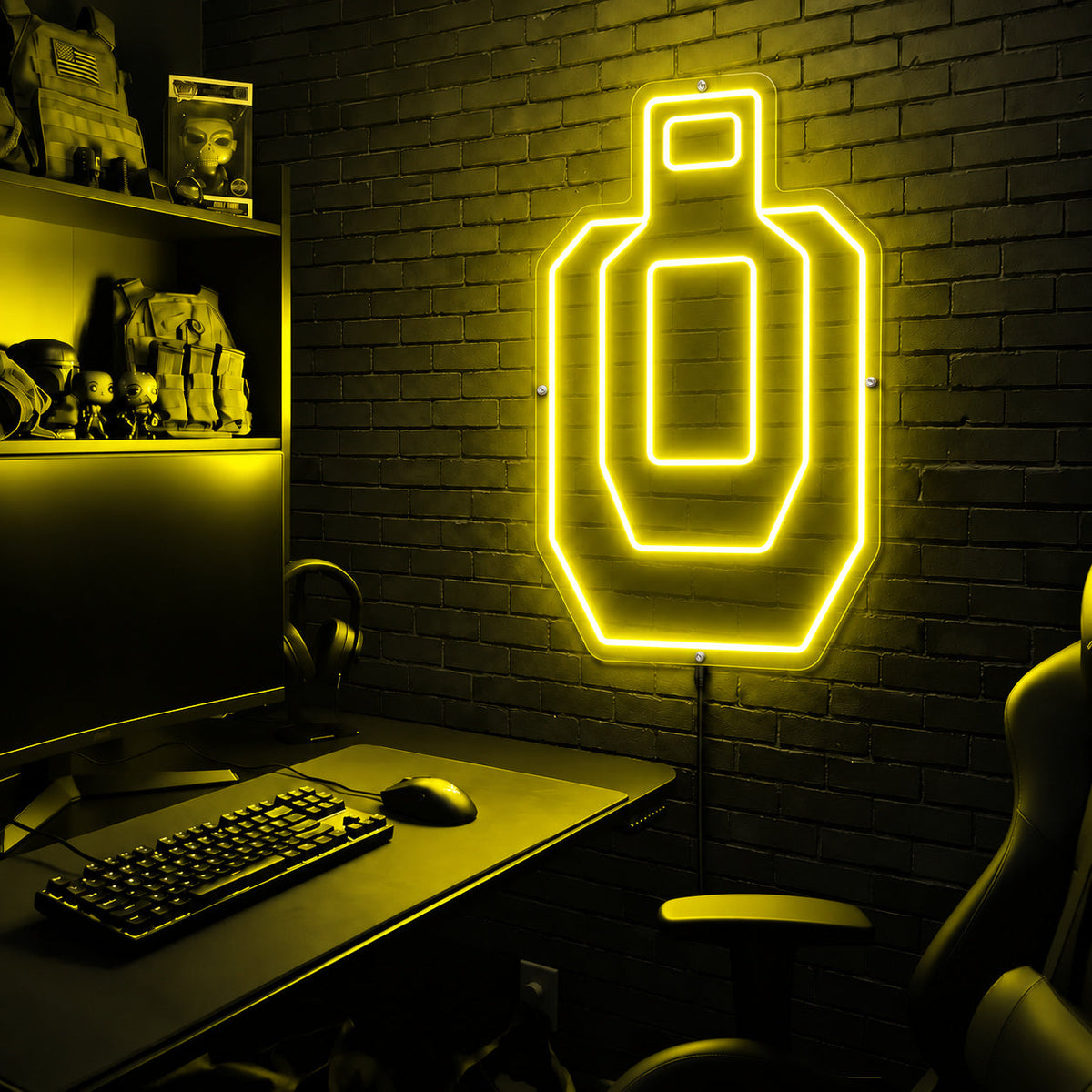 Target Silhouette premium LED neon sign - Yellow